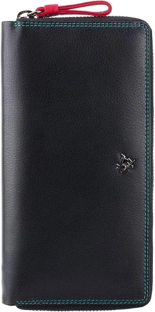 Visconti Multi Colored Soft Leather Ladies Wallet Purse Clutch -Spectrum 33 (Black Multi)