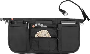Waist Apron - 7 Pockets with Zippers & Adjustable Clip Belt For Kitchen Cooking Restaurants Waiters Servers BBQ