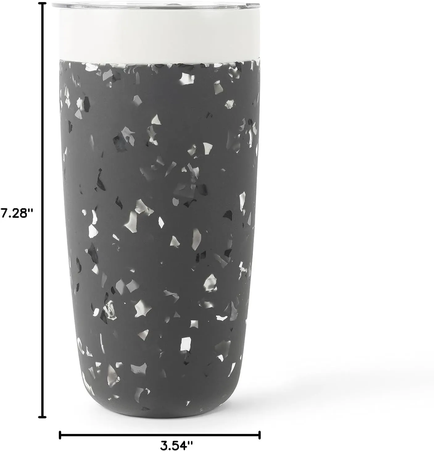 W&P Porter Insulated Tumbler 20 oz | No Metallic Aftertaste Ceramic Coated for Water, Coffee, & Tea | Wide Mouth Vacuum Insulated | Dishwasher Safe, Charcoal Terrazzo