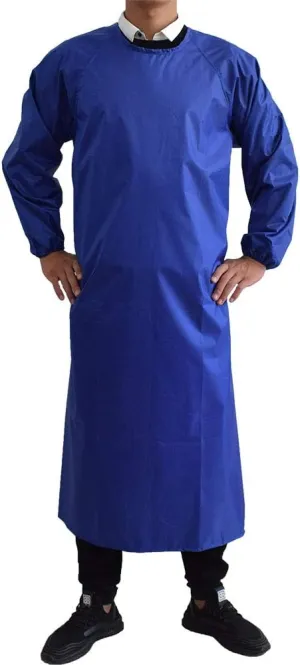 Waterproof Aprons with Long Sleeves, Chemical Resistant Aprons for men MD008Blue