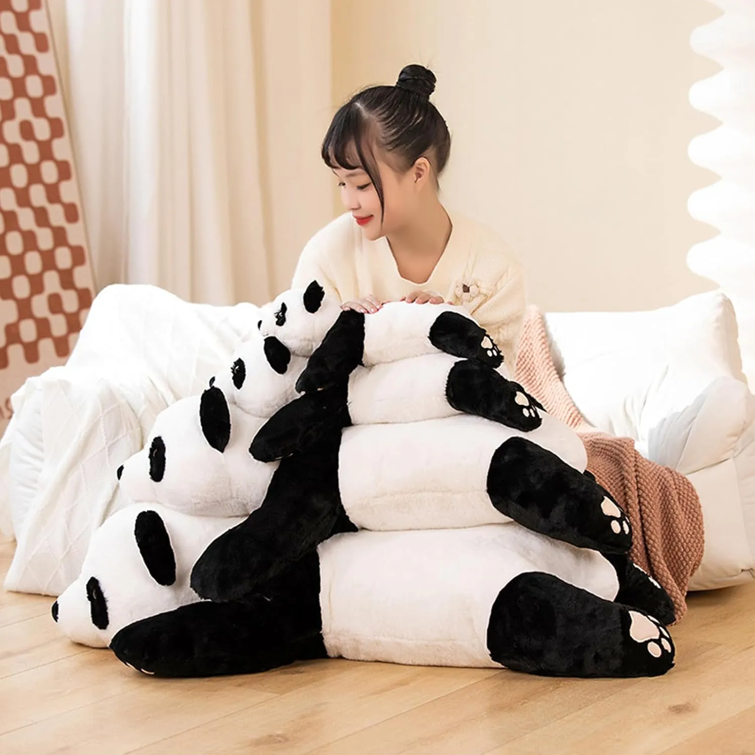 Weighted Stuffed Animals, 2.87lbs Giant Weighted Panda Plush Cute Big Panda Plush Animals Pillow Toy Gifts for Kids Adults, 39.3 inch