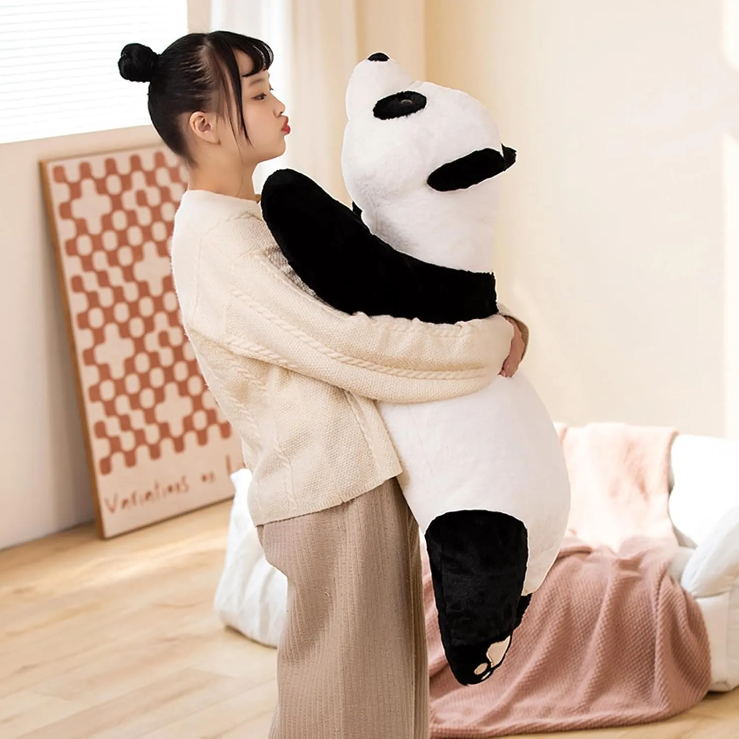 Weighted Stuffed Animals, 2.87lbs Giant Weighted Panda Plush Cute Big Panda Plush Animals Pillow Toy Gifts for Kids Adults, 39.3 inch