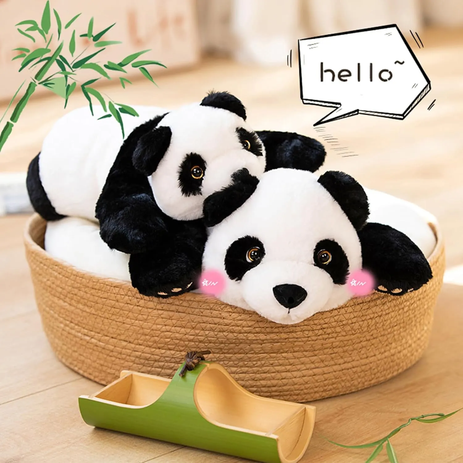 Weighted Stuffed Animals, 2.87lbs Giant Weighted Panda Plush Cute Big Panda Plush Animals Pillow Toy Gifts for Kids Adults, 39.3 inch