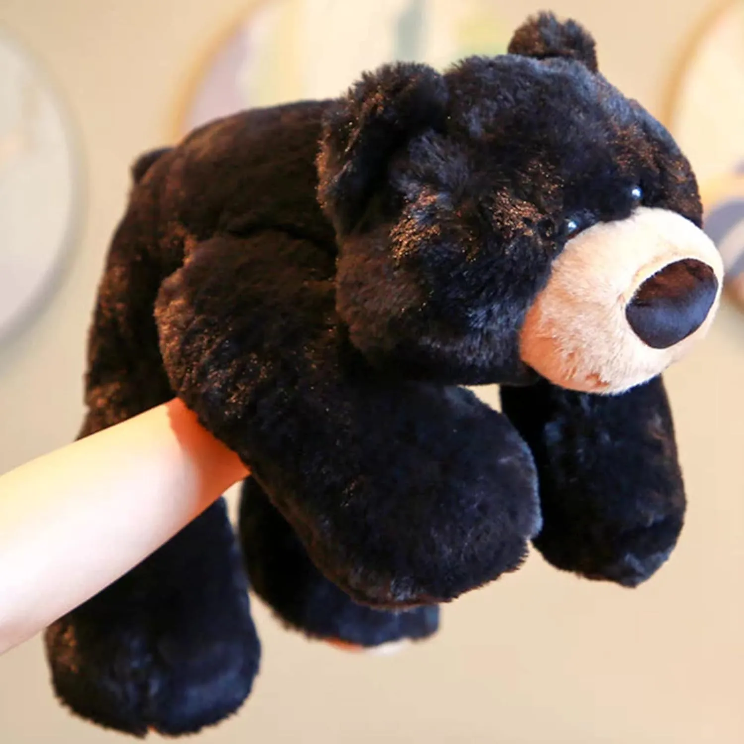 Weighted Stuffed Animals, Weighted Bear Stuffed Animal Toy Cute Black Bear Plush Pillow Weighted Plush Animals Toy, 11.8"