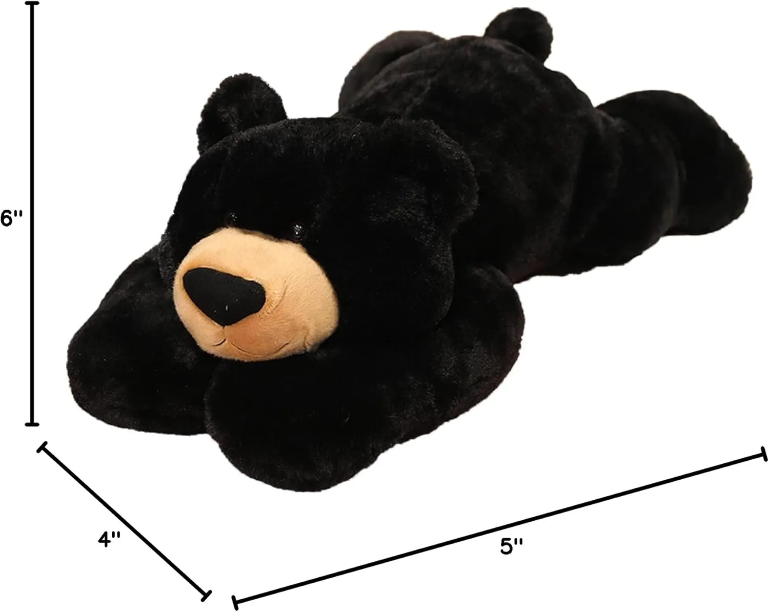 Weighted Stuffed Animals, Weighted Bear Stuffed Animal Toy Cute Black Bear Plush Pillow Weighted Plush Animals Toy, 11.8"