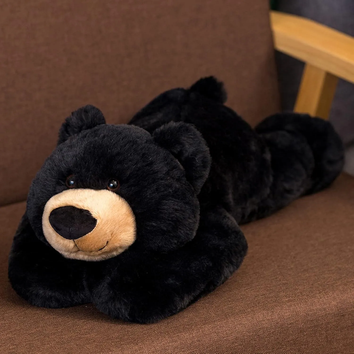 Weighted Stuffed Animals, Weighted Bear Stuffed Animal Toy Cute Black Bear Plush Pillow Weighted Plush Animals Toy, 11.8"