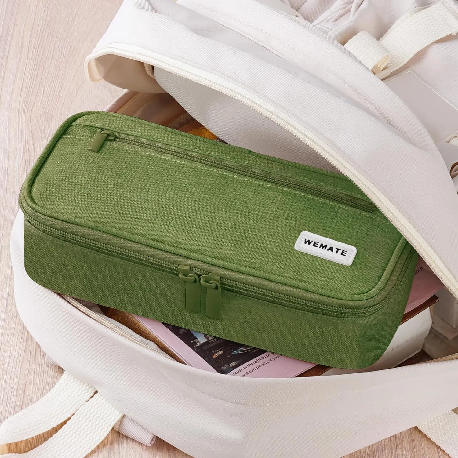 WEMATE Large Pencil Case, Big Capacity Pencil Pouch Stationery Pen Bag, Storage High Capacity Bag Pouch Holder Box Organizer, Marker Pen Case for Women & Men