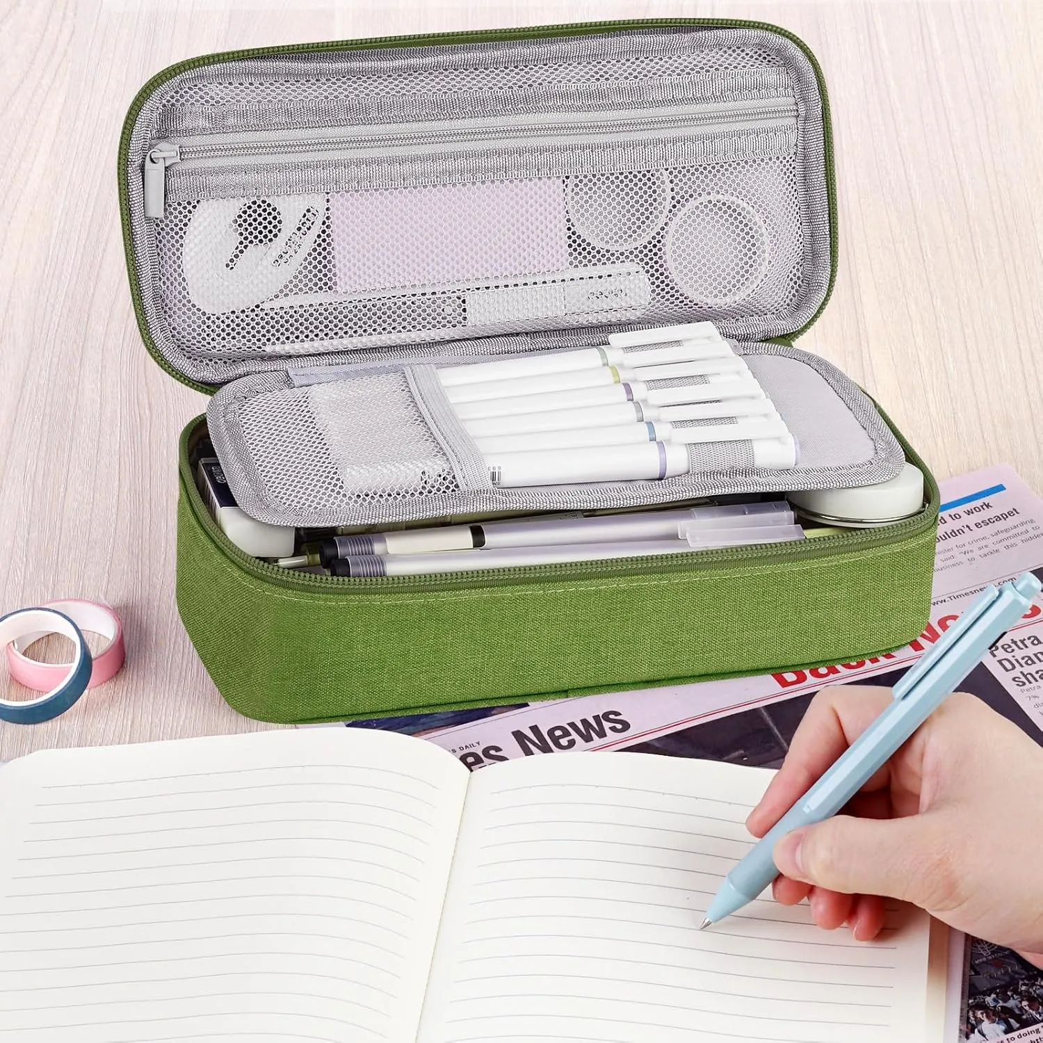 WEMATE Large Pencil Case, Big Capacity Pencil Pouch Stationery Pen Bag, Storage High Capacity Bag Pouch Holder Box Organizer, Marker Pen Case for Women & Men