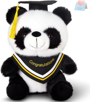 WEWILL Graduation Panda Bear 10 Inches – Class of 2025 Stuffed Animal Plush, Preschool Graduation Gifts for Kids, Inspirational Bear Plush Toy for High School or College Grads