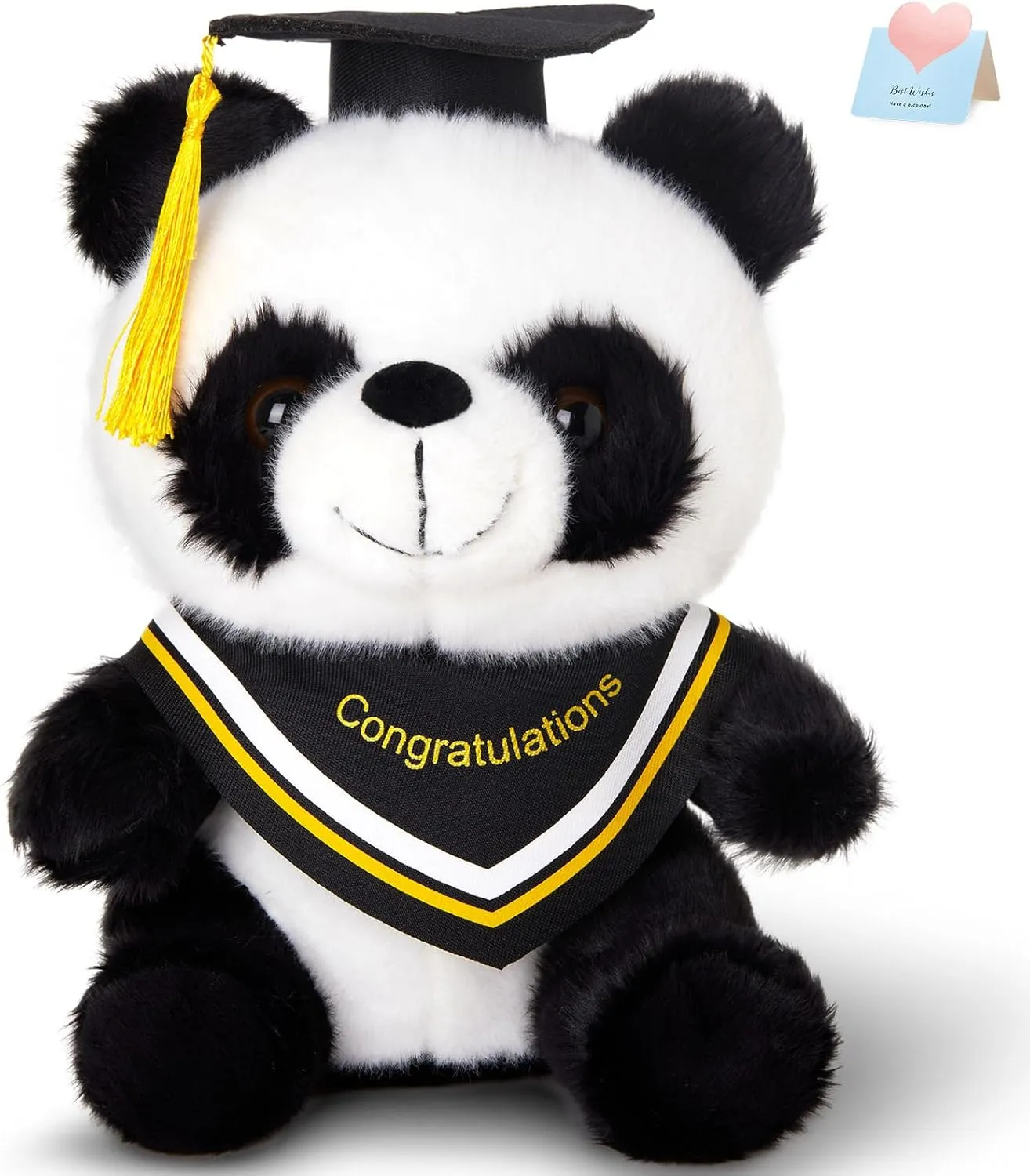 WEWILL Graduation Panda Bear 10 Inches – Class of 2025 Stuffed Animal Plush, Preschool Graduation Gifts for Kids, Inspirational Bear Plush Toy for High School or College Grads