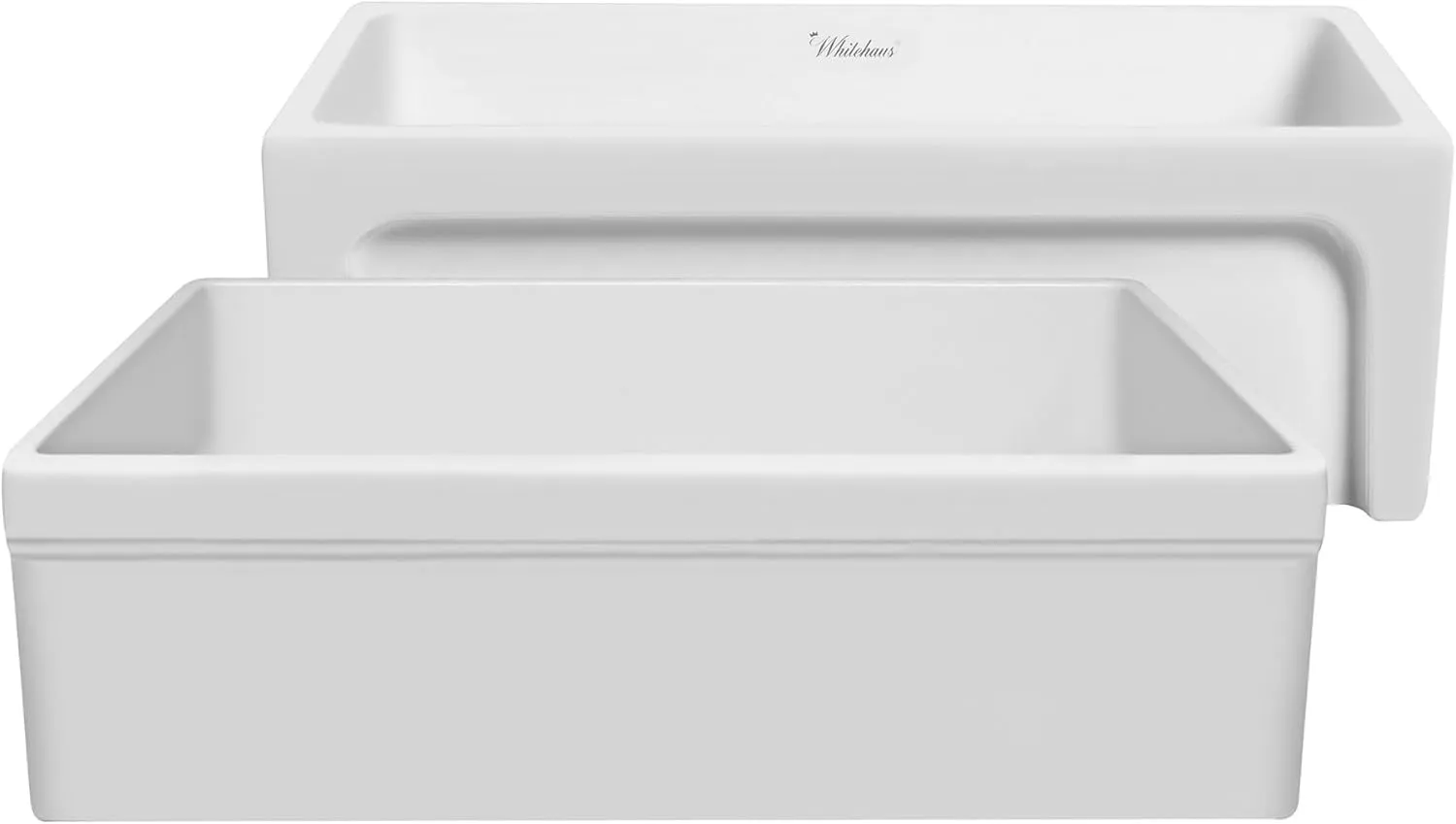Whitehaus Collection WHQ5530-M-WHITE Glencove Kitchen, Fireclay, Front Apron Sink, Matte White