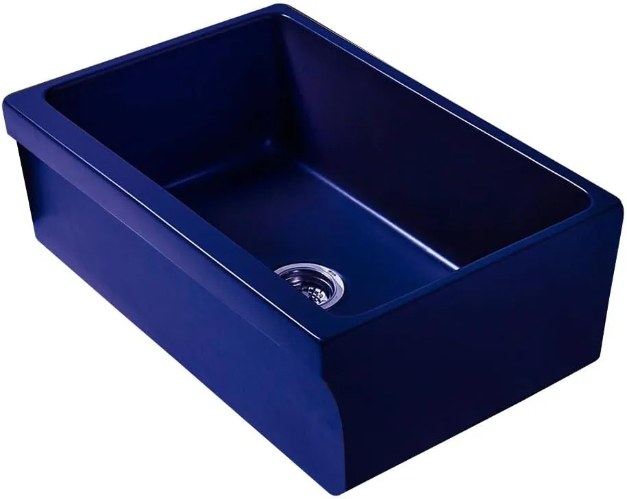 Whitehaus Collection WHQ5530-M-WHITE Glencove Kitchen, Fireclay, Front Apron Sink, Matte White