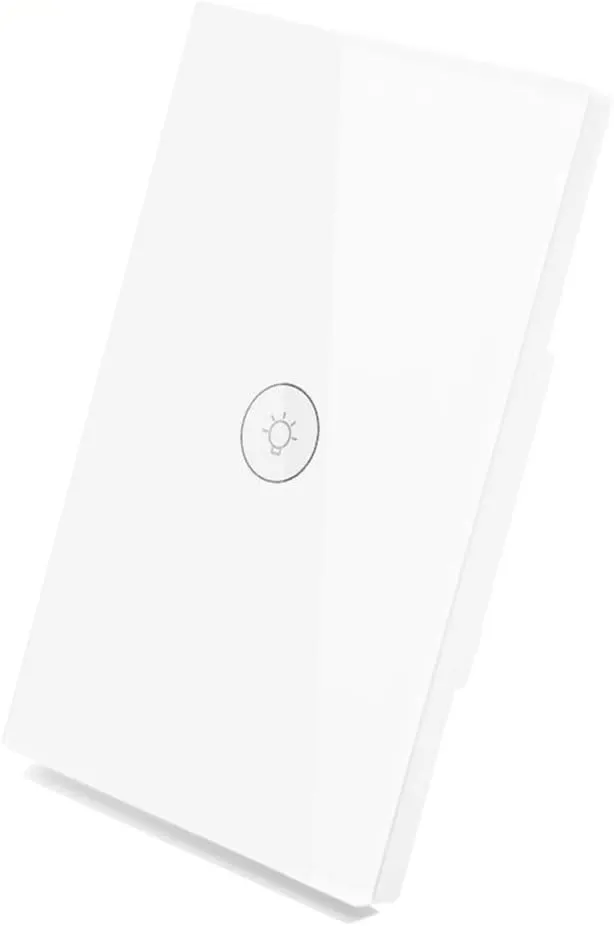 WiFi Smart Wall Light Switch Glass Touch Panel Wireless Remote Control by Mobile APP Anywhere Compatible with Alexa,Timing Function No Hub Required (Wall Switch 1 Gang).