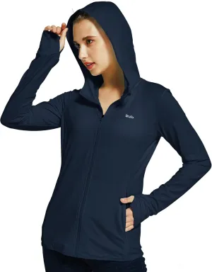 Willit Women's UPF 50  Sun Protection Shirts UV Long Sleeve Zip Hoodies SPF Lightweight Jacket Hiking Outdoor with Pockets