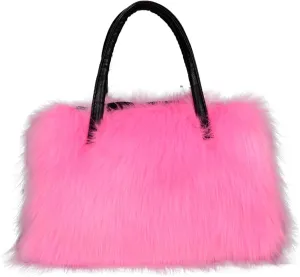 Winter Furry Handbag Soft Faux Fur Leather Bag Lightweight Travel Bag Cute Women's Shaggy Purse