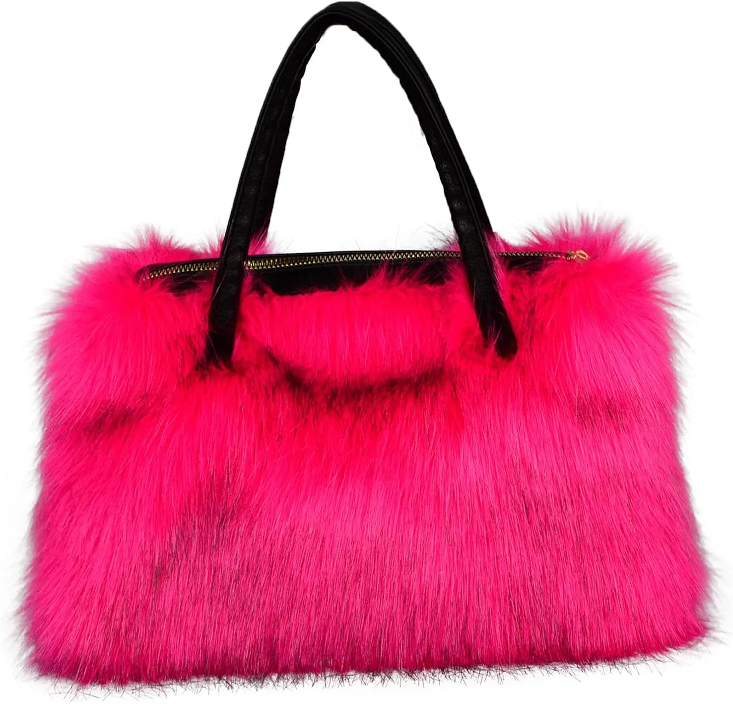 Winter Furry Handbag Soft Faux Fur Leather Bag Lightweight Travel Bag Cute Women's Shaggy Purse