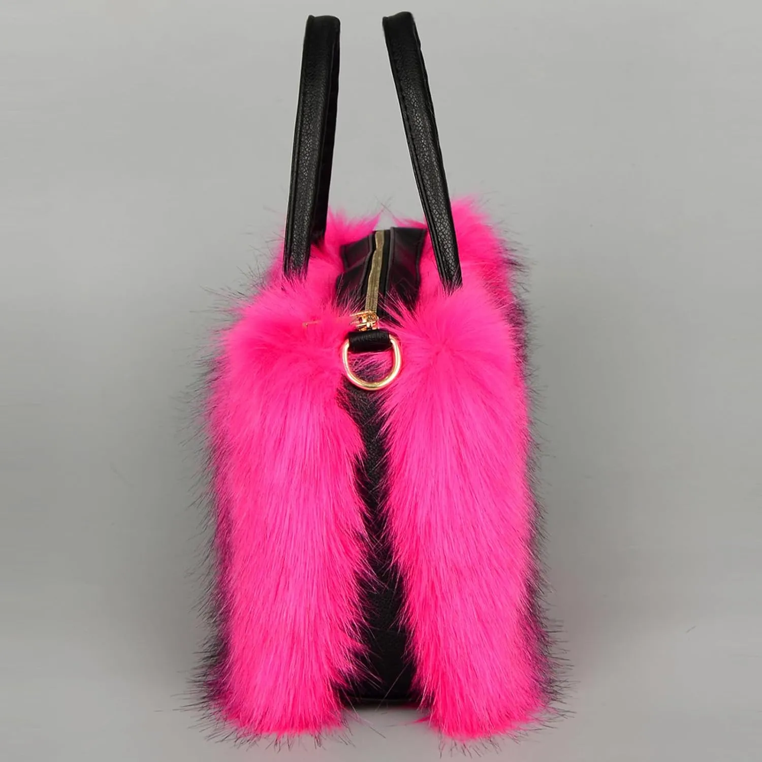 Winter Furry Handbag Soft Faux Fur Leather Bag Lightweight Travel Bag Cute Women's Shaggy Purse