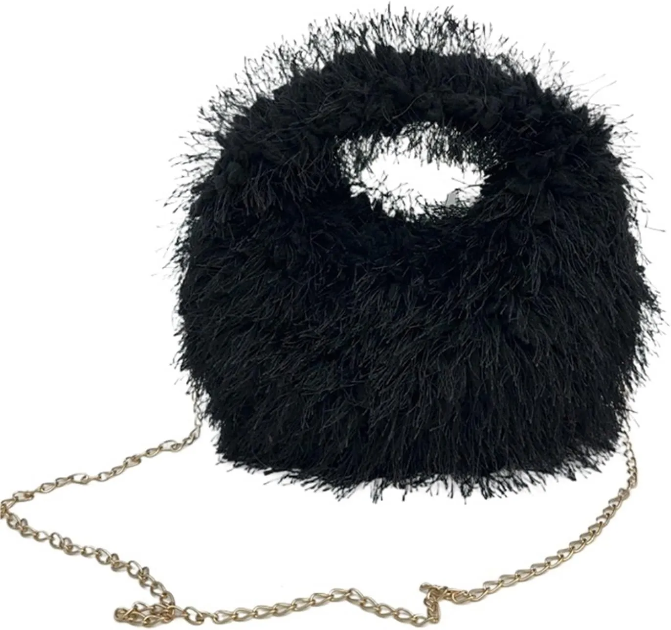 Winter Small Bag Hand Bag Women's Furry Short Handle Clutch Soft Plush Warm Bag For Women