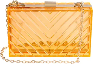 WJCD Clear Purses For Women Acrylic Clear Clutch Bag Stadium Approved
