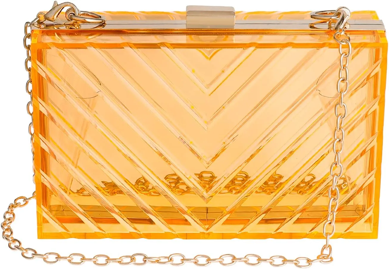 WJCD Clear Purses For Women Acrylic Clear Clutch Bag Stadium Approved