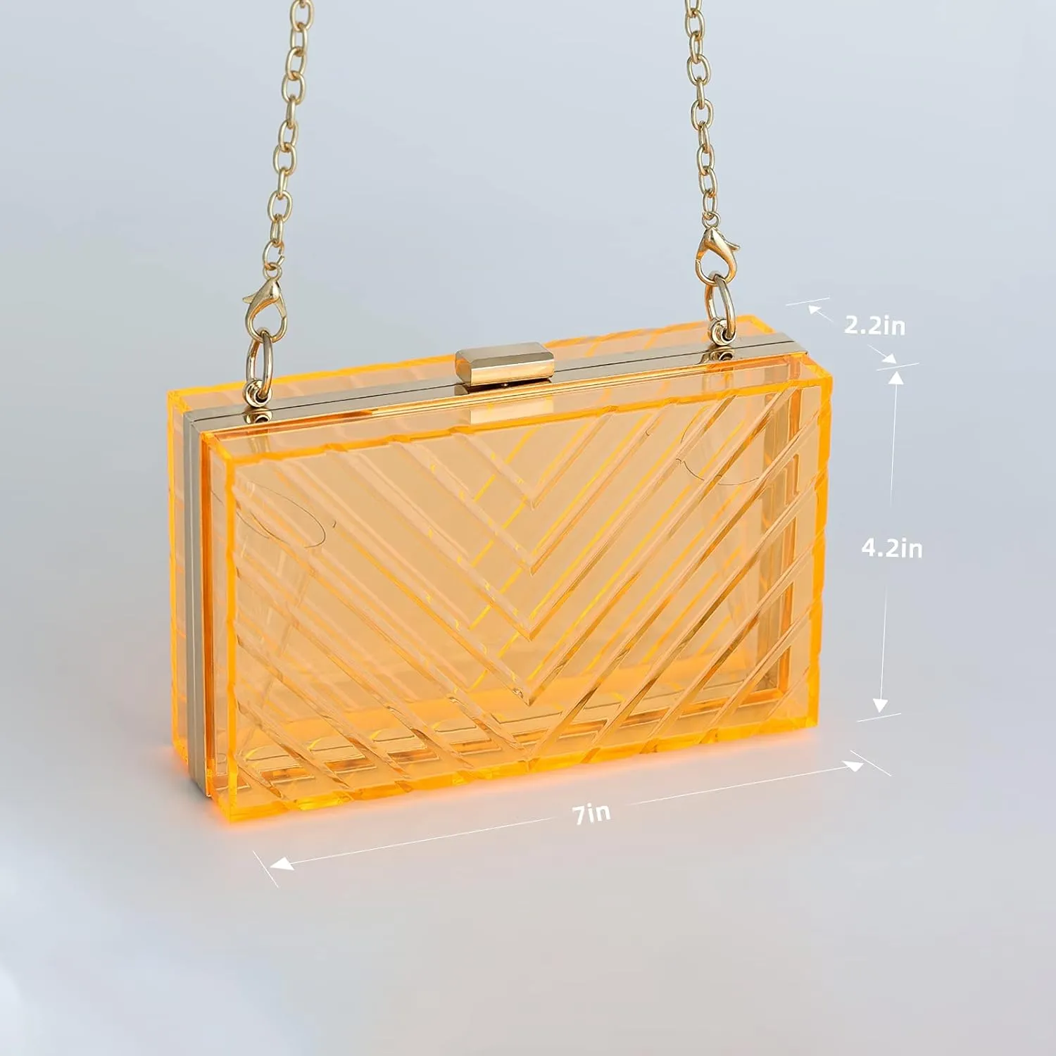 WJCD Clear Purses For Women Acrylic Clear Clutch Bag Stadium Approved