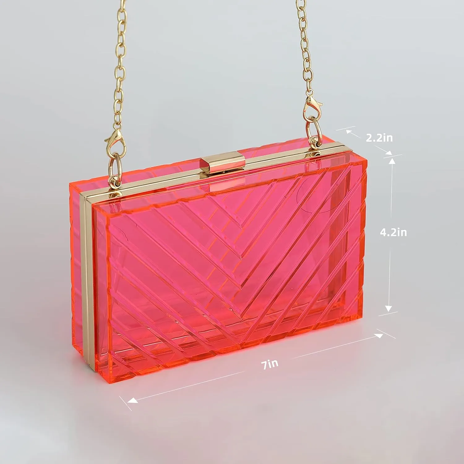 WJCD Clear Purses For Women Acrylic Clear Clutch Bag Stadium Approved