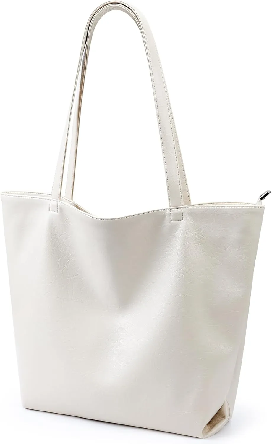 WLLWOO WLLWOO Soft PU Leather Tote Bag for Women Large Casual Hobo Handbags with Zipper Shoulder Work Bag Travel Purse