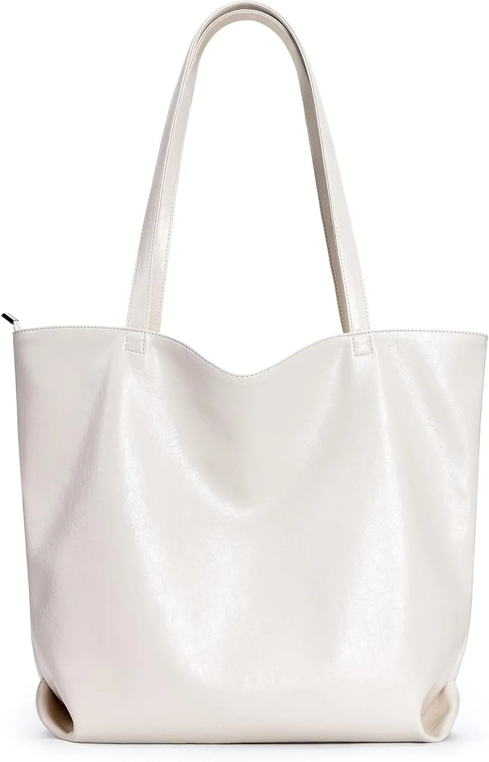 WLLWOO WLLWOO Soft PU Leather Tote Bag for Women Large Casual Hobo Handbags with Zipper Shoulder Work Bag Travel Purse