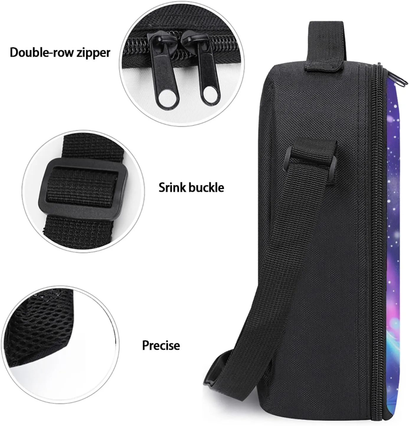 Wolf Lunch Box Insulated Lunch Bag for Women Men Reusable Large Capacity Lunchbox with Shoulder Strap Small Leakproof Cooler Food Bento Tote Bag for Work Travel Picnic
