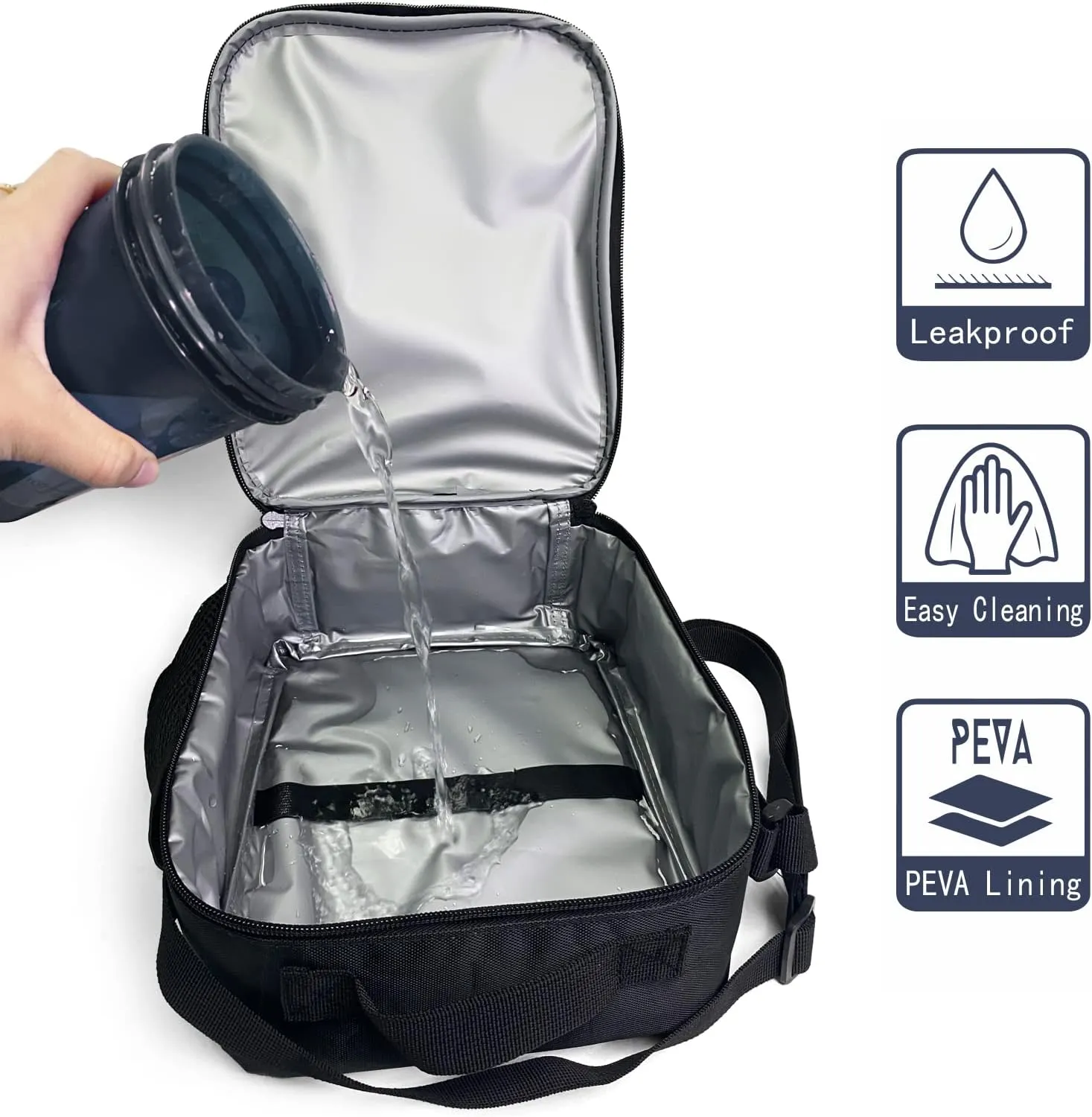 Wolf Lunch Box Insulated Lunch Bag for Women Men Reusable Large Capacity Lunchbox with Shoulder Strap Small Leakproof Cooler Food Bento Tote Bag for Work Travel Picnic