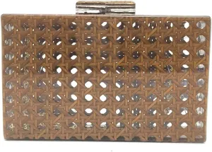 Women Acrylic Bag Rattan Clutch Purse Woven Bag Square Box Crossbody Handbag Shoulder Bag Summer Beach Purse