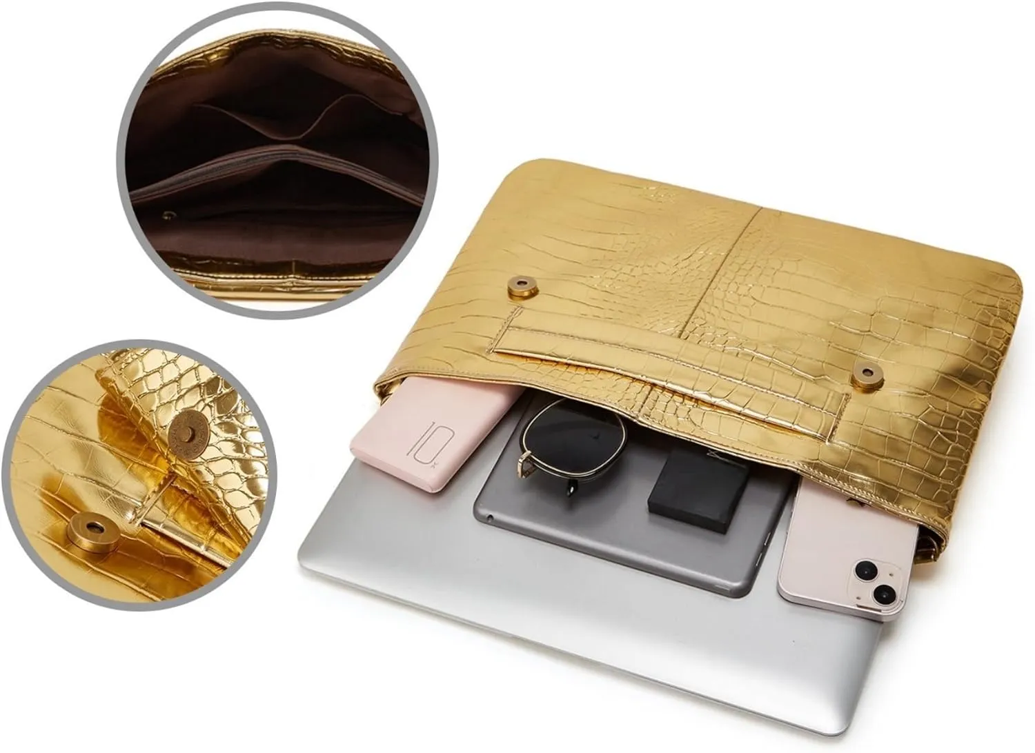 Women Classic Crocodile Pattern Faux Leather Clutch Purse Oversized Female Shoulder Bag Messenger Handbag