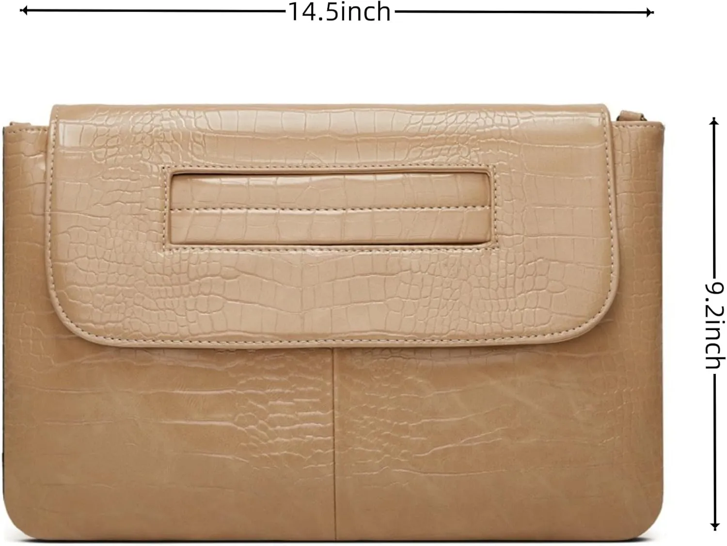 Women Classic Crocodile Pattern Faux Leather Clutch Purse Oversized Female Shoulder Bag Messenger Handbag