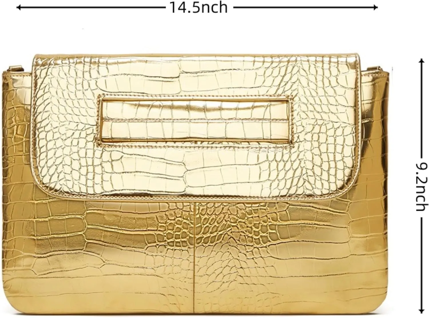 Women Classic Crocodile Pattern Faux Leather Clutch Purse Oversized Female Shoulder Bag Messenger Handbag