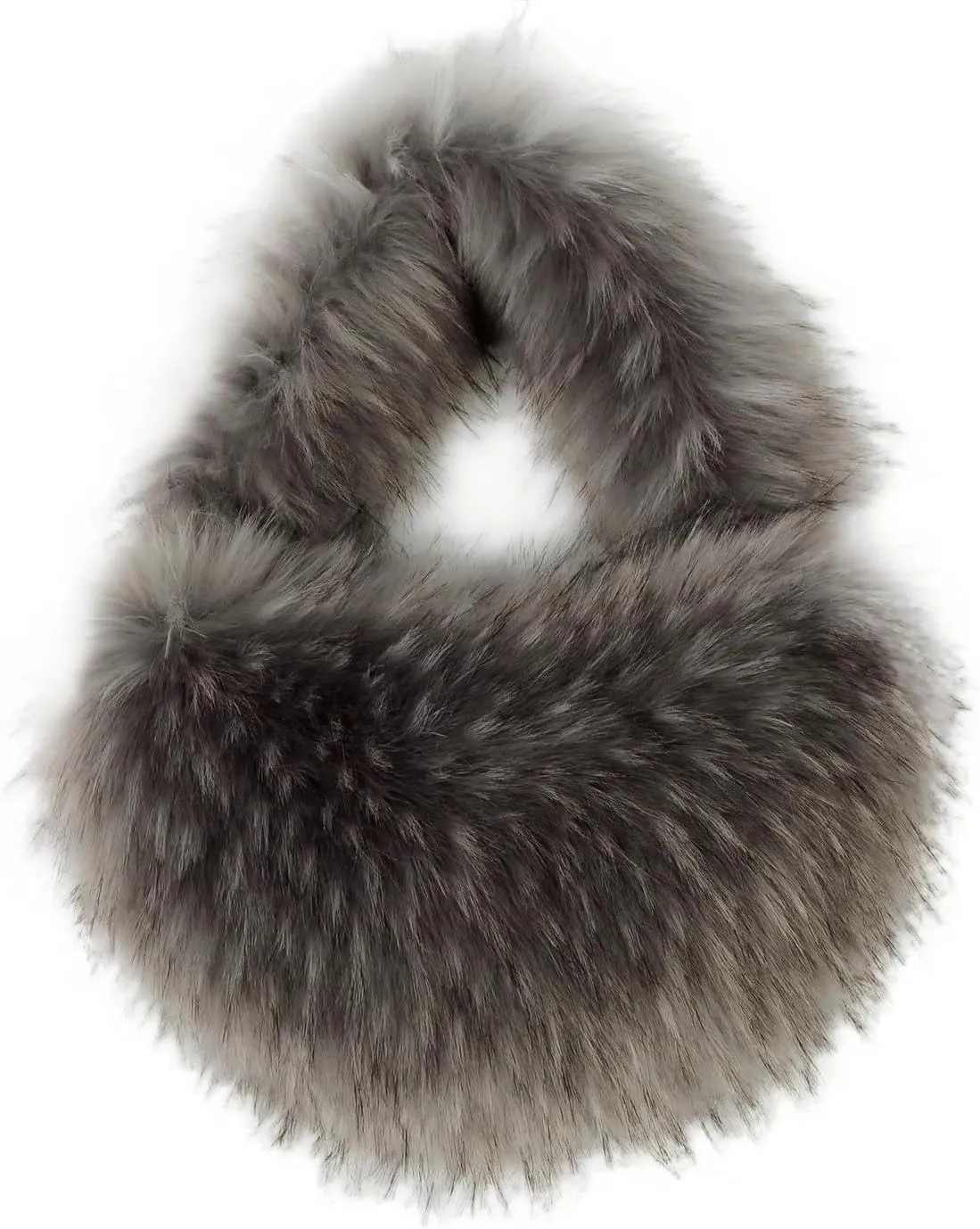 Women Heart Shaped Tote Bag Plush Faux-Fur Winter Clutch Purse Grey