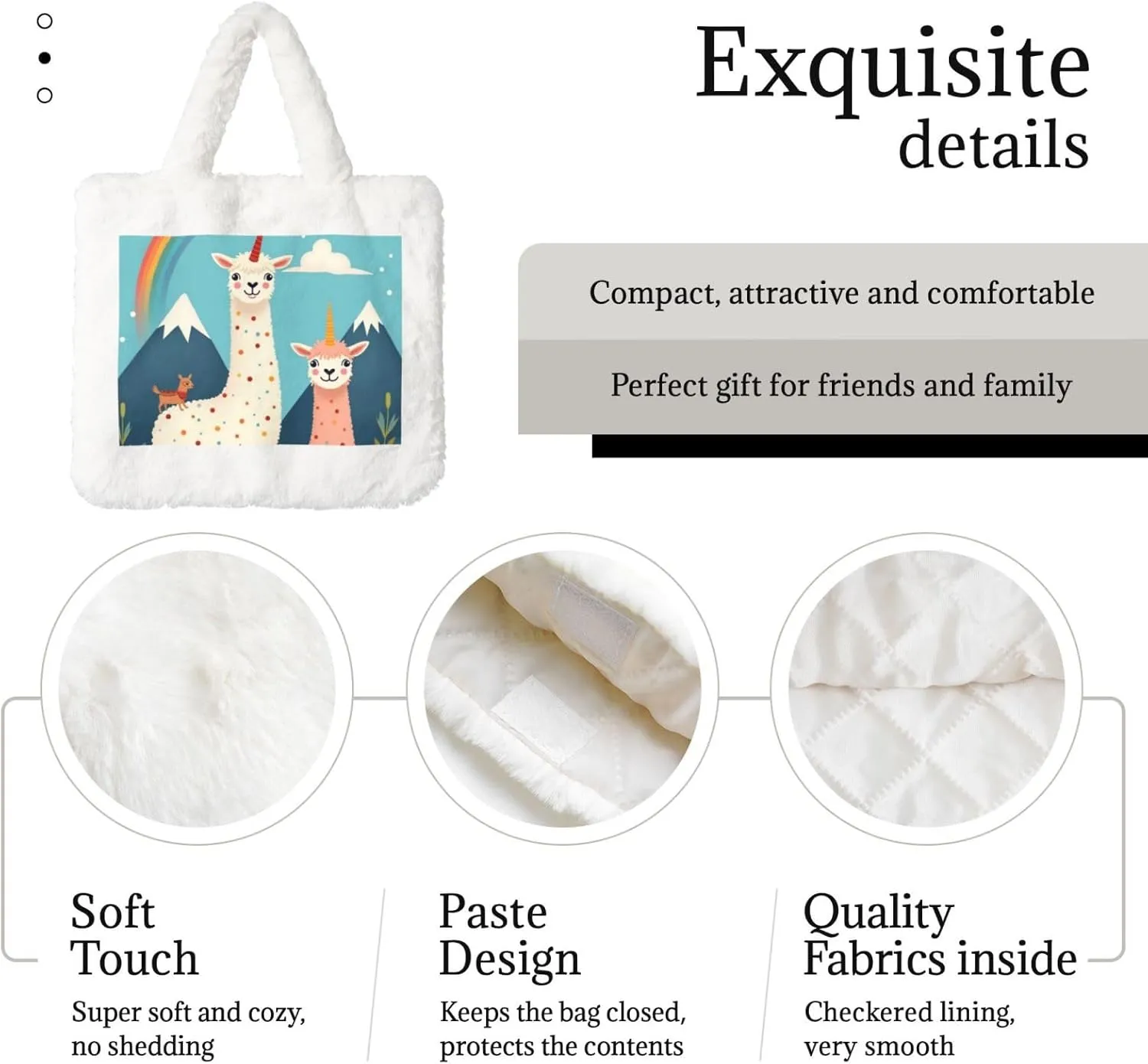 Women Shoulder Clutch Purse Bag Fluffy Fuzzy Faux Fur Cute Tote Handbag