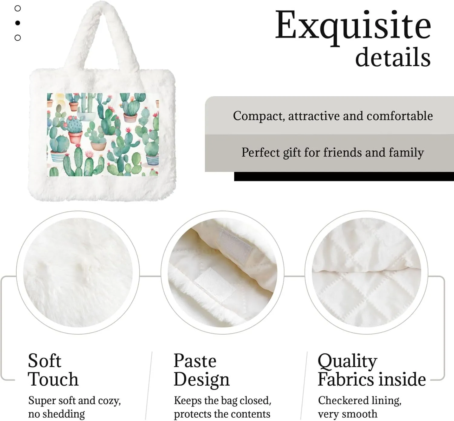 Women Shoulder Clutch Purse Bag Fluffy Fuzzy Faux Fur Cute Tote Handbag