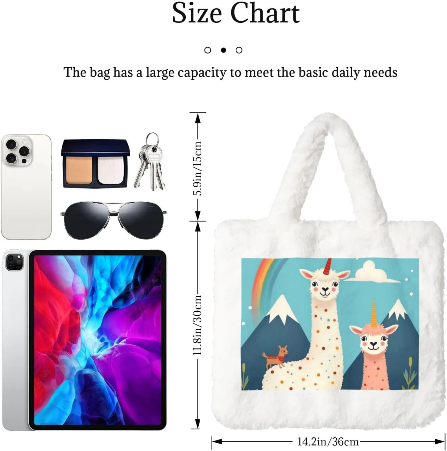Women Shoulder Clutch Purse Bag Fluffy Fuzzy Faux Fur Cute Tote Handbag