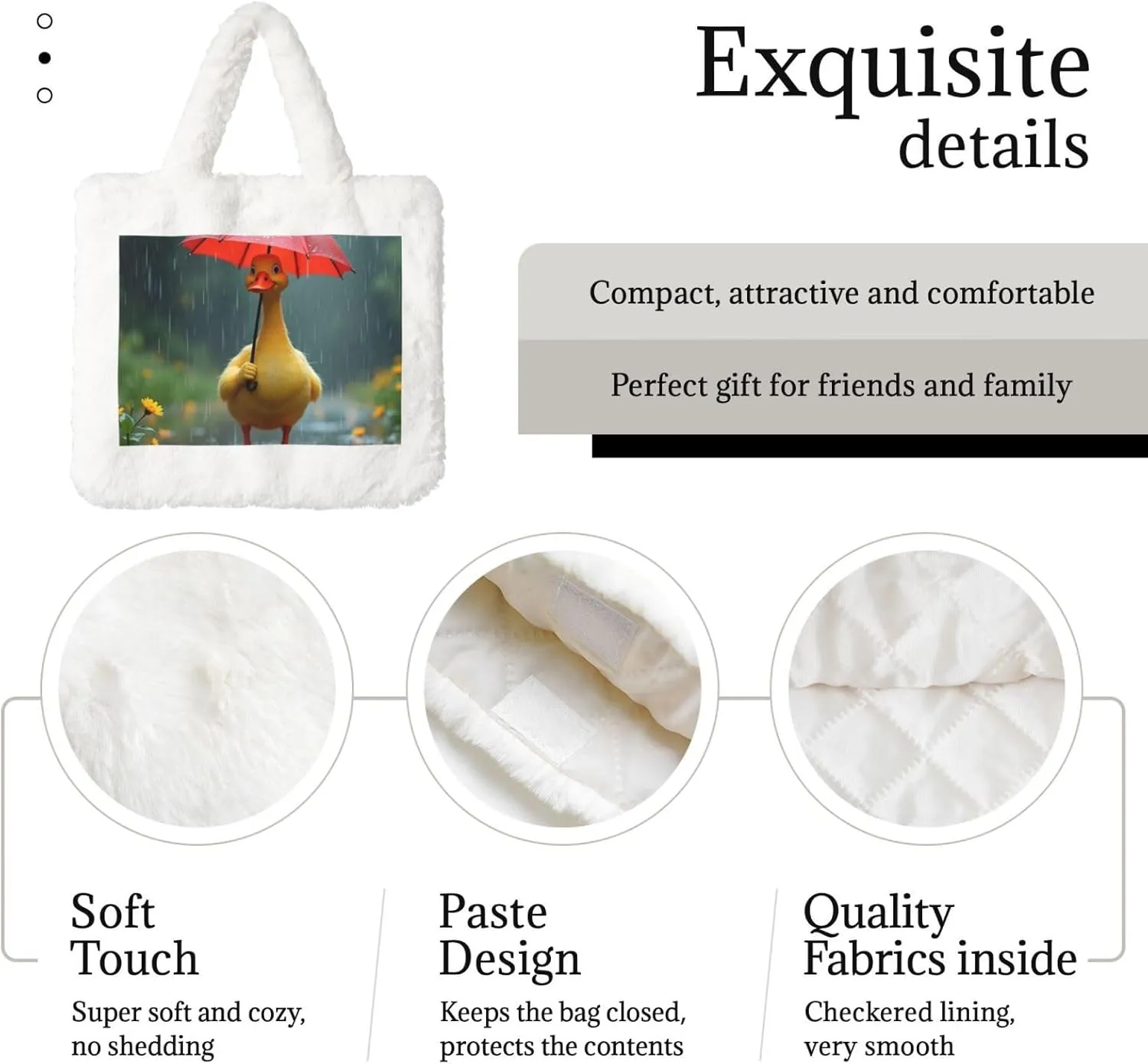 Women Shoulder Clutch Purse Bag Fluffy Fuzzy Faux Fur Cute Tote Handbag