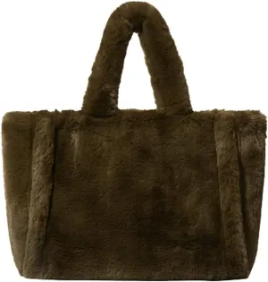 Women Tote Bag Fluffy Faux Fur Handbags Large Capacity Shopping Shoulder Bag Furry Clutch Handbag