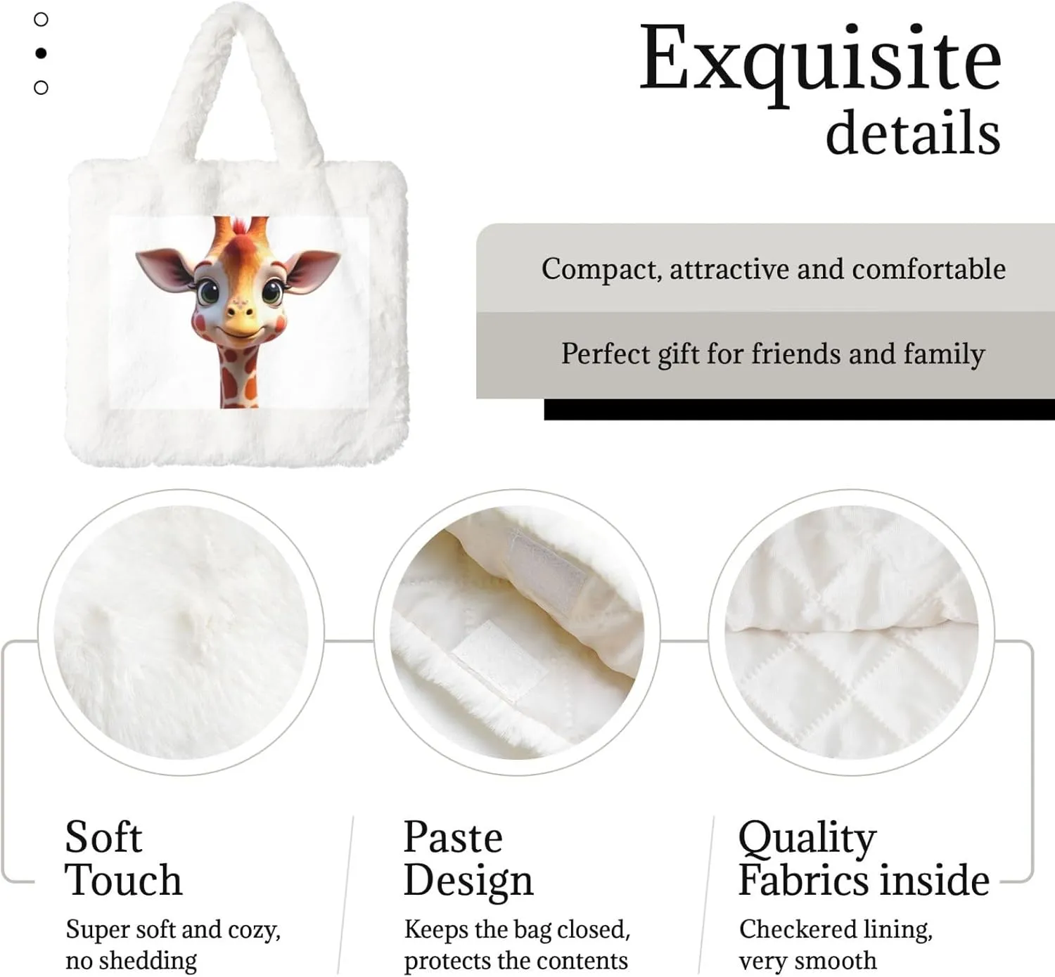 Women Tote Bag Fluffy Faux Fur Handbags Large Capacity Shopping Shoulder Bag Furry Clutch Handbag