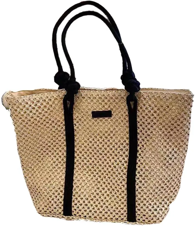 Women Tote Bags Straw Woven Shoulder Tote Large Rattan Handmade Shoulder Handbags for Women Beach Top-handle Handbag