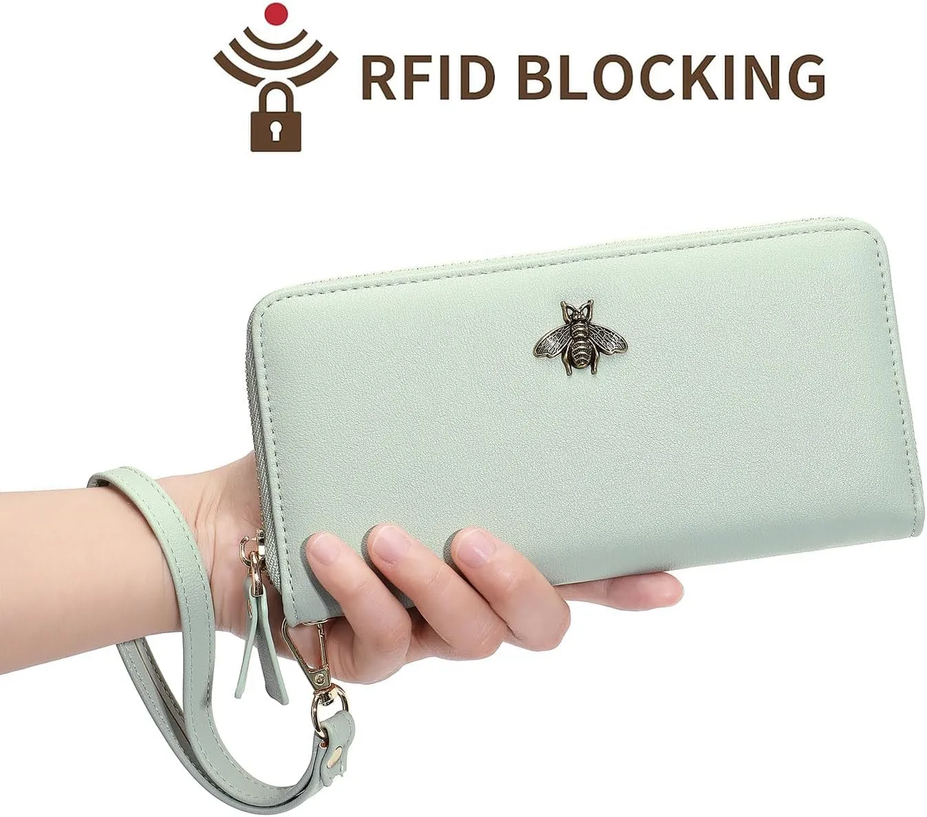 Women Wallet RFID Blocking Ladies Clutch Purses Long Wristlet Wallets for Women