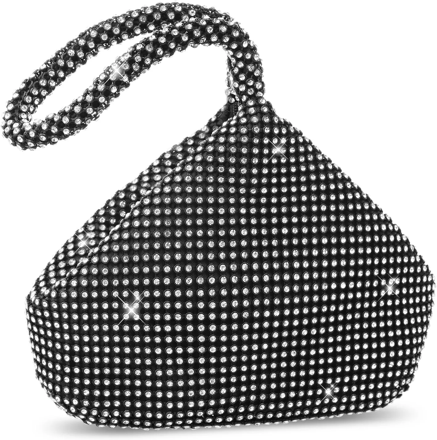 Women's Clutch Evening Bag- Mini Size Full Rhinestones Bling Wrist Clutch Purse for Party Wedding Date Night