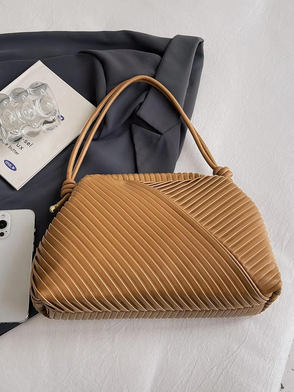 Women's Clutch Purses Small Nude PU Leather Evening Clutch Bag 2024