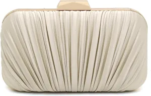 Women's Evening Bag Summer Wedding Party Clutches Pleated Evening Bag for Bridal Shoulder Handbag