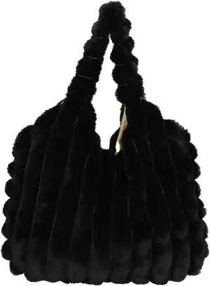 Women's Fluffy Tote Handbag Fleece Sherpa Shoulder Bag Hobo Tote Bag Fuzzy Faux Fur Cute Casual Clutch