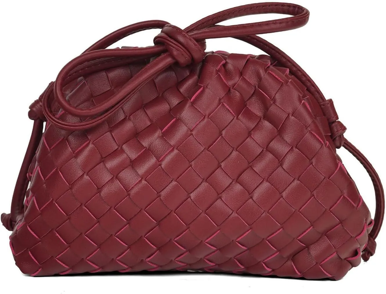Woven Clutch Purse for Women Fashion Small Square Handbag Vintage Premium Bag PU Leather Handmade Bag