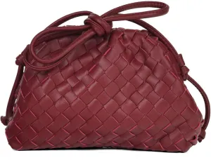 Woven Clutch Purse for Women Fashion Small Square Handbag Vintage Premium Bag PU Leather Handmade Bag