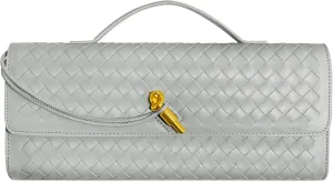Woven Clutch Purses for Women, Leather Evening Bag Shoulder Handbag Formal Satchel Crossbody Purse Party Bag